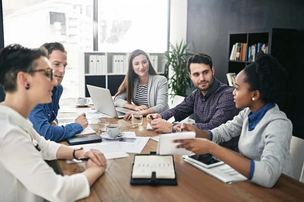 group of business people having a meeting